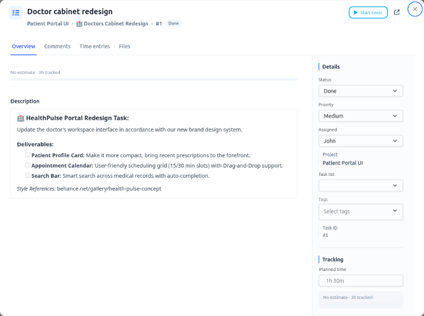 Start Tracking Directly from Any Task Card